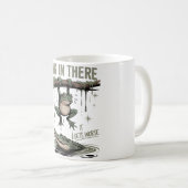Hang In There It Gets Worse – Funny Frog & Crocodi Kaffeetasse (VorderseiteRechts)