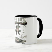Hang In There It Gets Worse – Funny Frog & Crocodi Tasse (VorderseiteRechts)
