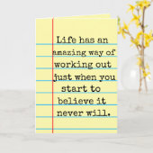 "Hang in There. It'll Work Out" Legal Pad Card Karte (Gelbe Blume)