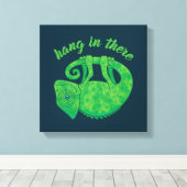 Hang In There Magical Chameleon Leinwanddruck (Insitu (Holzboden))