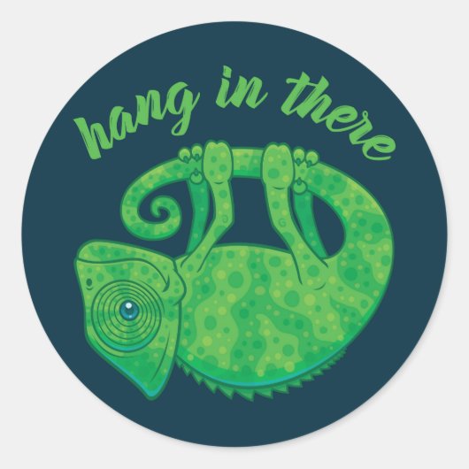 Hang In There Magical Chameleon Runder Aufkleber (Vorderseite)