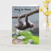 Hang in there Monkey card Karte (Gelbe Blume)