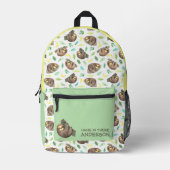Hang In There Sloth Backpack Bedruckter Rucksack (Vorderseite)