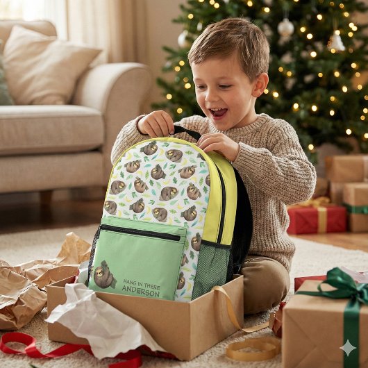 Hang In There Sloth Backpack Bedruckter Rucksack
