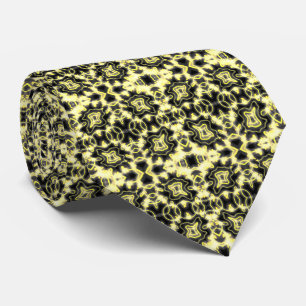 Hang in's Nebel leuchten Schwarz-Gelb-Kunst Krawatte