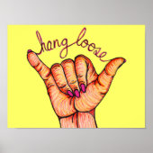 Hang Loose Hand Poster (Vorne)
