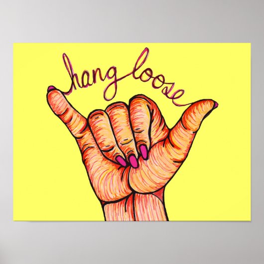 Hang Loose Hand Poster (Vorne)