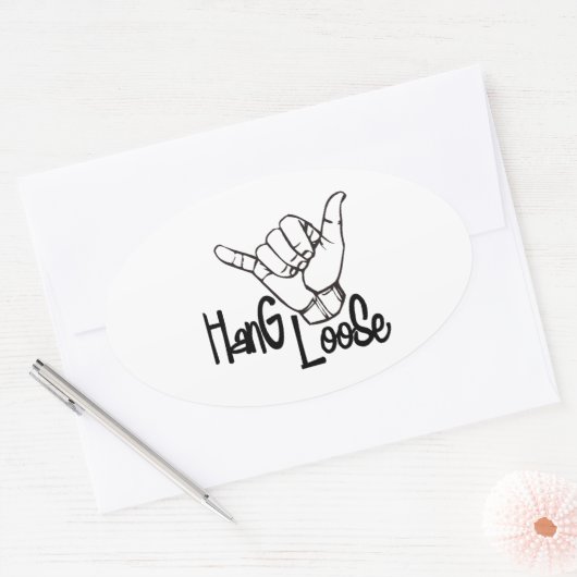 Hang Loose Ovaler Aufkleber (Umschlag)