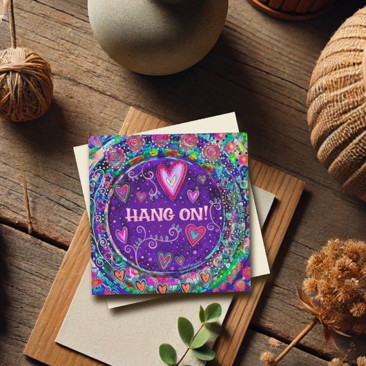 Hang on Fun Lila Ermutigung Herz