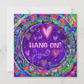 Hang on Fun Lila Ermutigung Herz (Vorderseite)