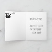 Hang rein! Sloth Tennis Player im Regenwald Karte (Innenseite)