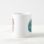 Hang sechs! Surf's Up with Frog on Pizza Board Kaffeetasse (Mittel)