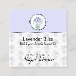 Hang-Tag der hausgemachten Bath & Body Lavendel Quadratische Visitenkarte