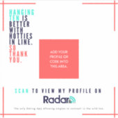 "Hang Ten" - Vinyl SURF QR-Karte Aufkleber (Vorderseite)