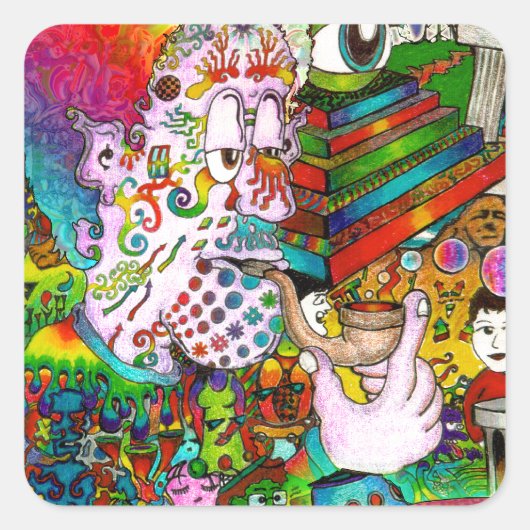 Hang-Think 13 Quadratischer Aufkleber (Vorderseite)