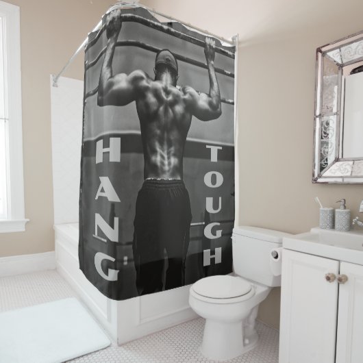 Hang Tough Muscle Man Workout Gym Duschvorhang (Beispiel)