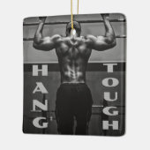 Hang Tough Muscle Man Workout Gym Keramikornament (Links)