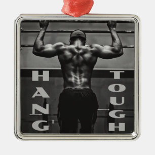 Hang Tough Muscle Man Workout Gym Ornament Aus Metall
