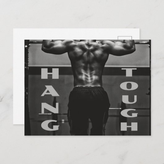 Hang Tough Muscle Man Workout Gym Postkarte (Vorne/Hinten)