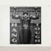 Hang Tough Muscle Man Workout Gym Wandteppich (Vorderseite)