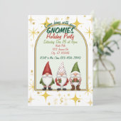 Hang with your Gnomies Holiday Party Invitation Einladung (Stehend Vorderseite)
