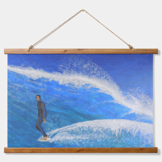Hang zehn wandteppich mit holzrahmen