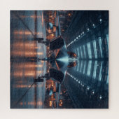 Hangar Jet in Dusk - Aviation Puzzle (Horizontal)
