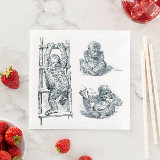 Hangaround - Young Ape Gorilla Serviette (Beispiel)