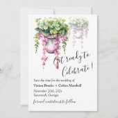 Hangbloms Minimalistische Blumenhochzeit Save The Date (Vorderseite)