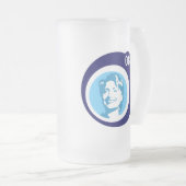 Hangclinton : blaue Blasen : Mattglas Bierglas (VorderseiteRechts)