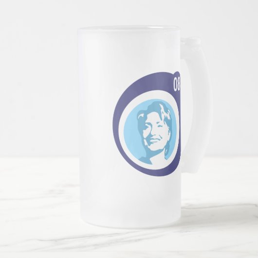 Hangclinton : blaue Blasen : Mattglas Bierglas (VorderseiteRechts)