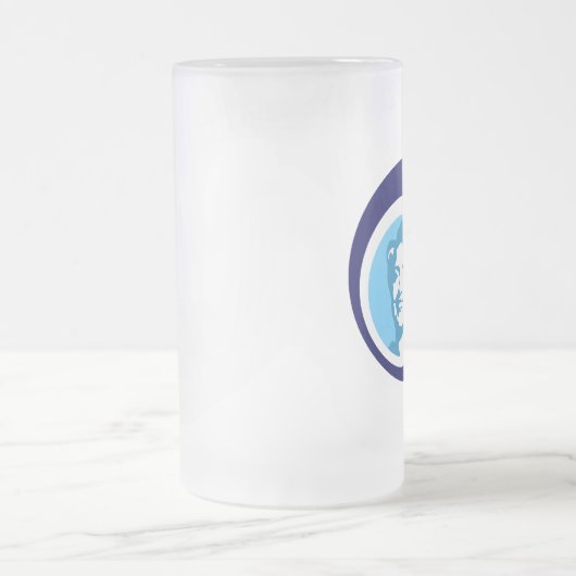 Hangclinton : blaue Blasen : Mattglas Bierglas (Mittel)