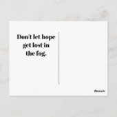 Hänge da Inspirationsberg im Nebel-Foto Postkarte (Rückseite)