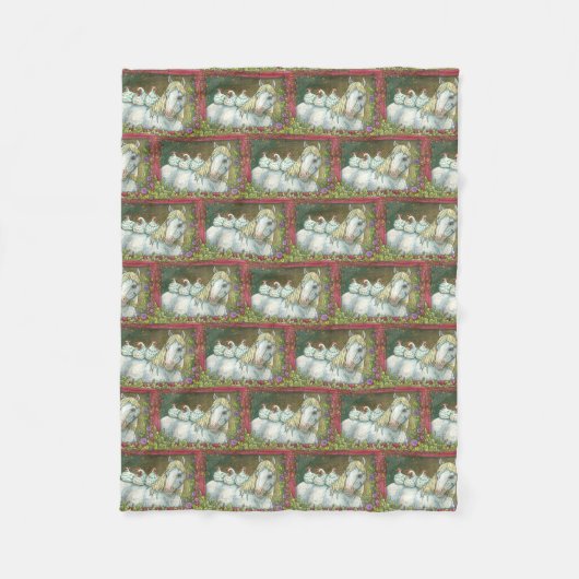 HÄNGE IM STABILEN, PFERD & CHICKEN FLEECE BLANKET (Vorderseite)