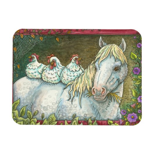 HÄNGE IM STABILEN, PFERD UND CHICKEN MAGNET (Horizontal)