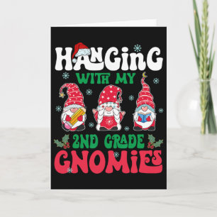 Hänge mit meinem Gnom in der 2. Klasse Weihnachten Karte