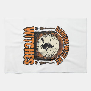 Hänge mit meinen Hexen Vintage-Halloween-Shirt De Geschirrtuch