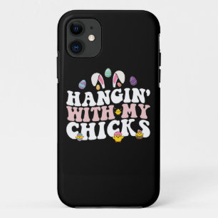 Hänge mit meinen Hühnern Osterhase Groovy Retro Case-Mate iPhone Hülle