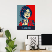 Hange-Zoe-Angriff auf Titan Retro Poster (Heimbüro)