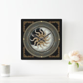 Hängebahn-Uhr von Sun und Moon Pagan Quadratische Wanduhr (Zuhause)