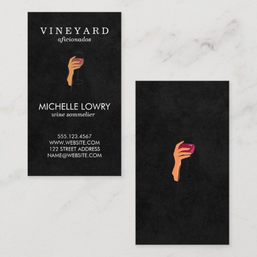 Hängeblatt Wein Visitenkarte (Vorne/Hinten)