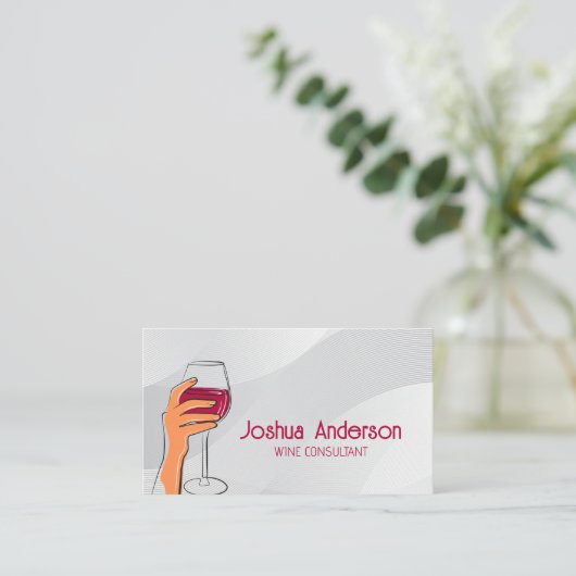 Hängeblatt Wein Visitenkarte (Stehend Vorderseite)