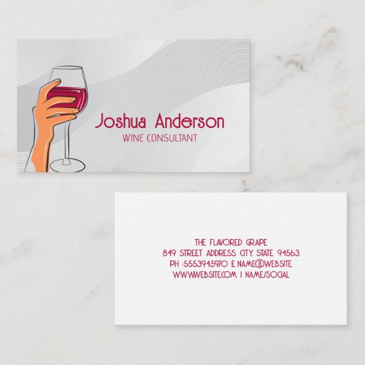 Hängeblatt Wein Visitenkarte (Vorne/Hinten)