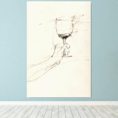 Hängeblätterskizze für Weinglas - Leinwanddruck (Insitu (Holzboden))