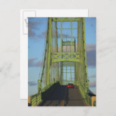 Hängebrücke auf der kleinen Hirschinsel Postkarte (Vorne/Hinten)