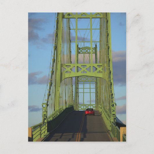 Hängebrücke auf der kleinen Hirschinsel Postkarte (Vorderseite)