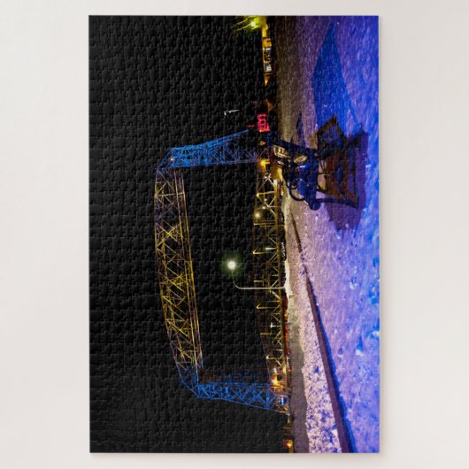 Hängebrücke Duluth Minnesota mit ukrainischen Farb Puzzle (Vertikal)