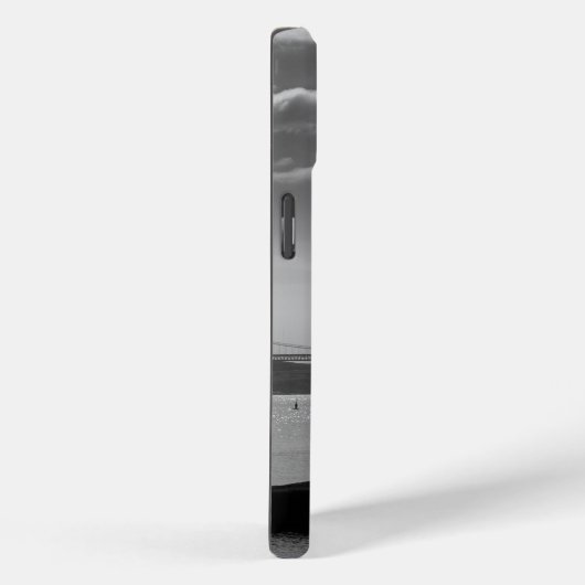 Hängebrücke in Lissabon Schwarz-Weiß-Foto Case-Mate iPhone Hülle (Rückseite / Rechts)