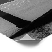 Hängebrücke in Lissabon Schwarz-Weiß-Foto Poster (Ecke)