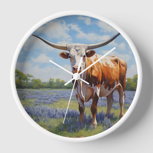 Hängebrücke "Longhorn" und "Bluebonnets" Uhr (Vorderseite)